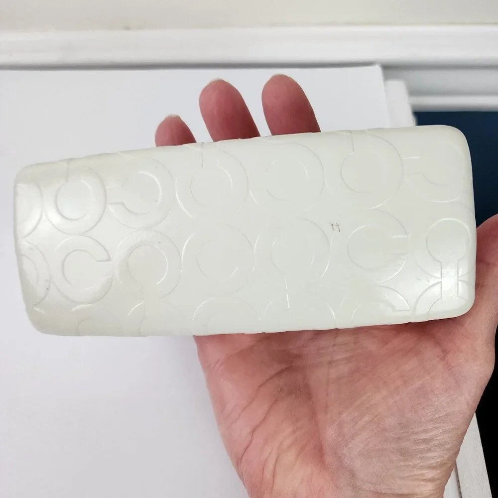 Coach Signature Cream Colored Hardshell Eyeglass Case